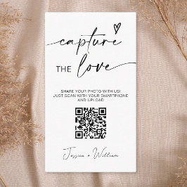 Tarjeta De Recepción Boda Moderna Captura el amor Código Qr