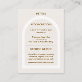 Tarjeta De Recepción Boda moderna con arco y brillo dorado