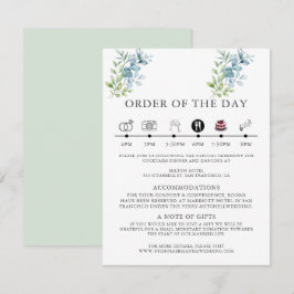 Tarjeta De Recepción Boda moderna con eucalipto en acuarela y vegetació