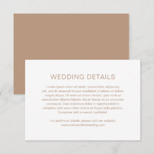 Tarjeta De Recepción Boda moderna con monograma marrón
