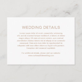 Tarjeta De Recepción Boda moderna con monograma marrón