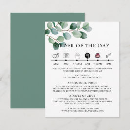 Tarjeta De Recepción Boda moderna con vegetación de eucalipto