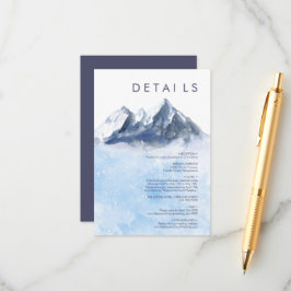 Tarjeta De Recepción Boda moderna de montaña de invierno con patrón