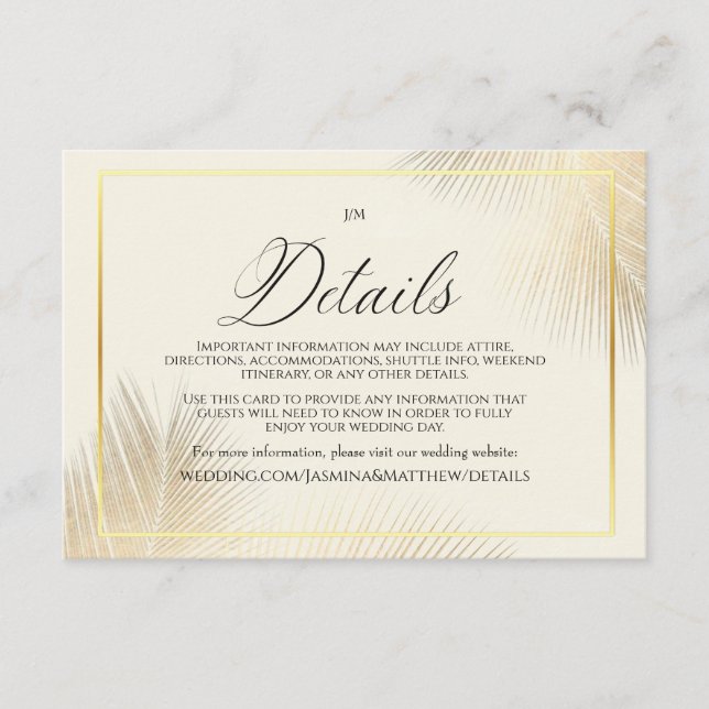 Tarjeta De Recepción Boda moderna de playa con marco costero (Anverso)
