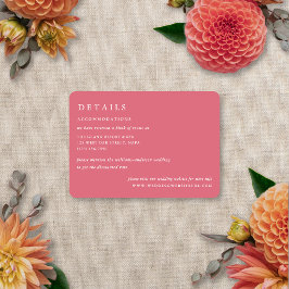 Tarjeta De Recepción Boda moderna elegante de verano y otoño con desenf