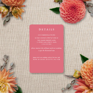 Tarjeta De Recepción Boda moderna elegante de verano y otoño con desenf