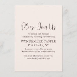 Tarjeta De Recepción Boda moderno