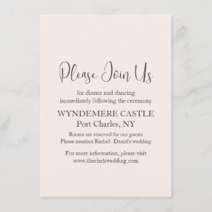 Tarjeta De Recepción Boda moderno