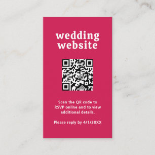 Tarjeta De Recepción Boda moderno Amelia Magenta