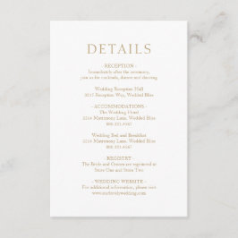 Tarjeta De Recepción Boda moderno audaz dorado simple
