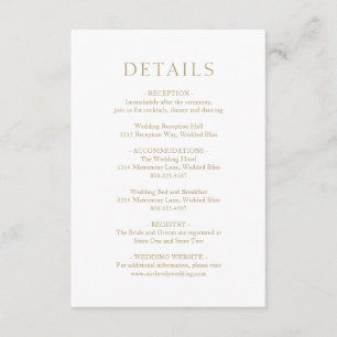 Tarjeta De Recepción Boda moderno audaz dorado simple