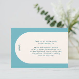 Tarjeta De Recepción Boda moderno Camila Aqua Arch