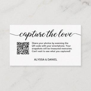 Tarjeta De Recepción Boda moderno Captura el código QR de amor