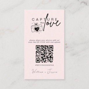 Tarjeta De Recepción Boda moderno captura el código Qr del amor