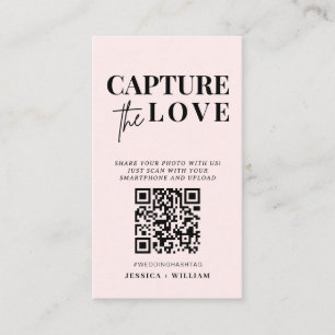 Tarjeta De Recepción Boda moderno captura el código Qr del amor