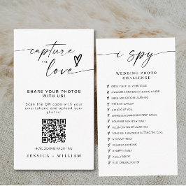 Tarjeta De Recepción Boda moderno captura el código Qr del amor