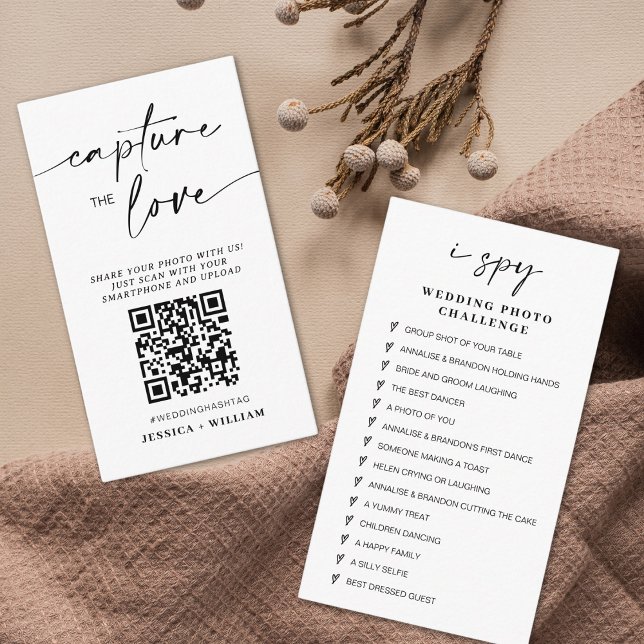 Tarjeta De Recepción Boda moderno captura el código Qr del amor (Subido por el creador)