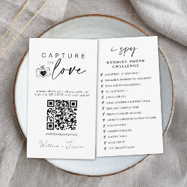 Tarjeta De Recepción Boda moderno captura el código Qr del amor