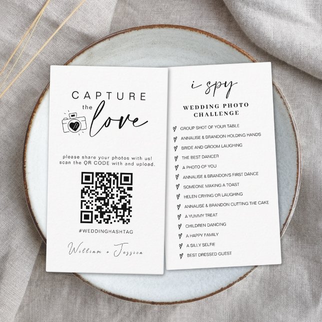 Tarjeta De Recepción Boda moderno captura el código Qr del amor (Subido por el creador)