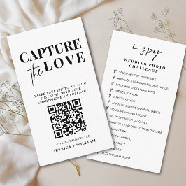 Tarjeta De Recepción Boda moderno captura el código Qr del amor