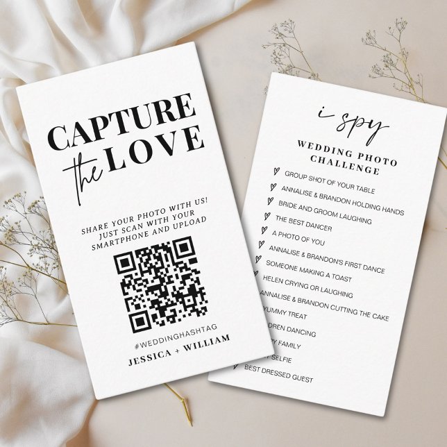 Tarjeta De Recepción Boda moderno captura el código Qr del amor (Subido por el creador)