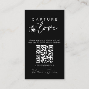 Tarjeta De Recepción Boda moderno captura el código Qr del amor