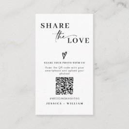 Tarjeta De Recepción Boda moderno Comparte el código QR del amor