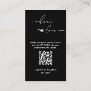 Tarjeta De Recepción Boda moderno comparte el código Qr del amor