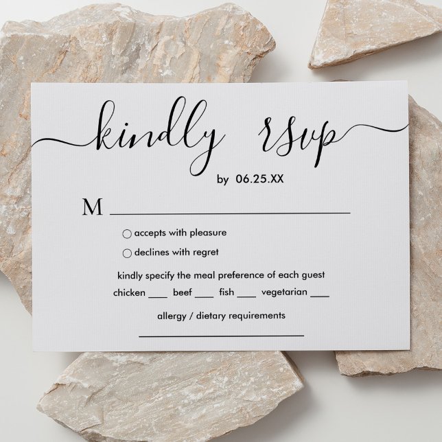 Tarjeta De Recepción Boda Moderno Con Elegante Guión Y Elección De Comi (Subido por el creador)