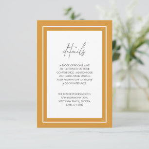 Tarjeta De Recepción Boda moderno de borde negrita amarillo marino