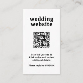 Tarjeta De Recepción Boda moderno de código QR negro y blanco de tipo r