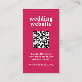 Tarjeta De Recepción Boda moderno de código QR rosa cálido de fuente re