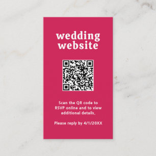 Tarjeta De Recepción Boda moderno de código QR rosa cálido de fuente re