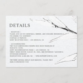 Tarjeta De Recepción Boda moderno de folletos gráficos en blanco y negr