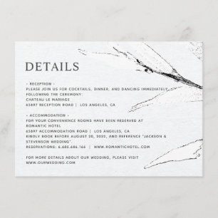 Tarjeta De Recepción Boda moderno de folletos gráficos en blanco y negr