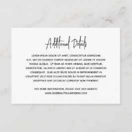 Tarjeta De Recepción Boda moderno de fotografía minimalista en blanco y