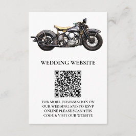 Tarjeta De Recepción Boda moderno de la marina de motocicleta de época