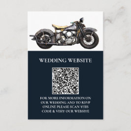 Tarjeta De Recepción Boda moderno de la marina de motocicleta de época