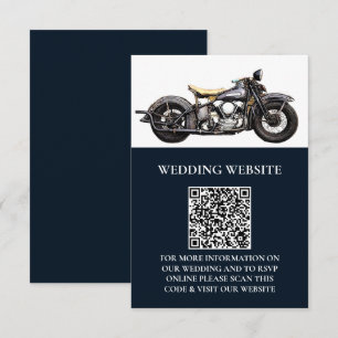 Tarjeta De Recepción Boda moderno de la marina de motocicleta de época