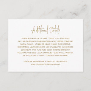 Tarjeta De Recepción Boda moderno de oro minimalista