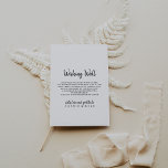 Tarjeta De Recepción Boda moderno deseando lo mejor<br><div class="desc">Este moderno boda que desea una buena tarjeta de alojamiento es perfecto para un boda rústico. El diseño,  sencillo y elegante,  presenta una tipografía de escritura clásica y elegante en blanco y negro.</div>