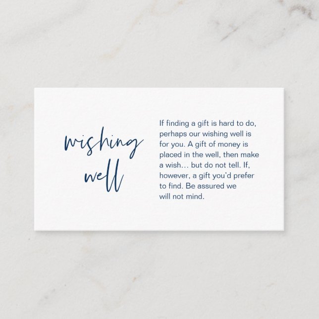 Tarjeta De Recepción Boda moderno deseando lo mejor, regalo de dinero (Anverso)