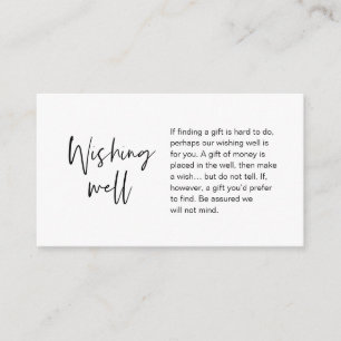 Tarjeta De Recepción Boda moderno deseando lo mejor, regalo de dinero 