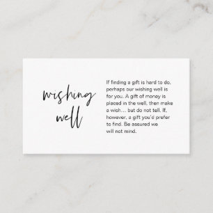 Tarjeta De Recepción Boda moderno deseando lo mejor, regalo de dinero s