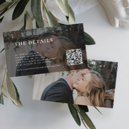 Tarjeta De Recepción Boda moderno detalles foto de código QR