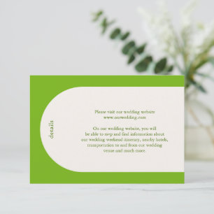 Tarjeta De Recepción Boda moderno monograma simple con artreuso