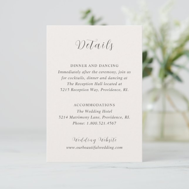 Tarjeta De Recepción Boda moderno neutral de estilo (Anverso de pie)