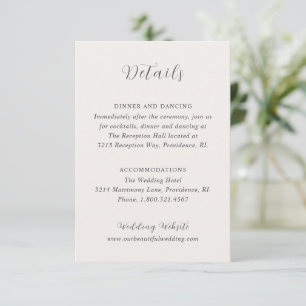 Tarjeta De Recepción Boda moderno neutral de estilo