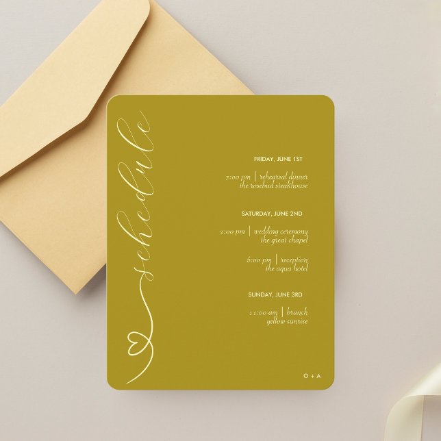 Tarjeta De Recepción Boda moderno | Programación y detalles | amarillo  (Subido por el creador)
