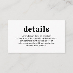 Tarjeta De Recepción Boda moderno retro de tipo negro y blanco